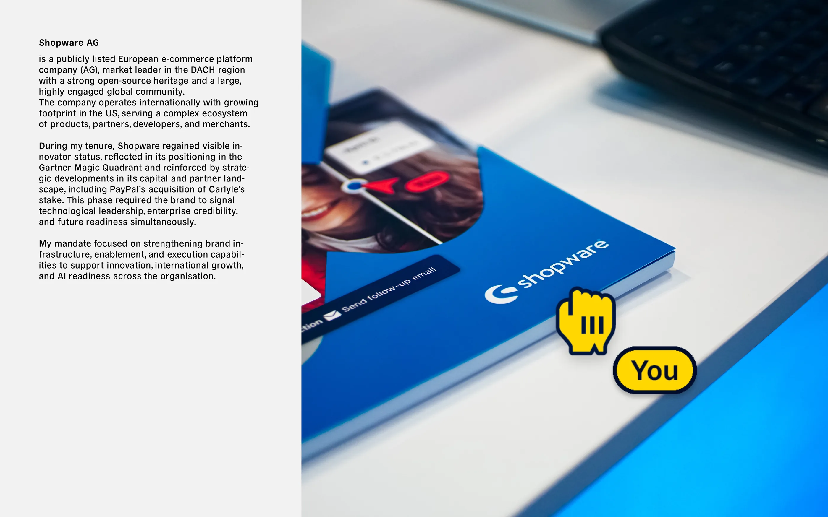 Portfolio snapshot: Shopware brand and enablement work